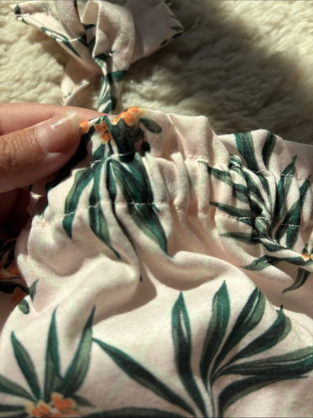 Old Navy Pink Tropical Leaf Tie-Strap Sundress